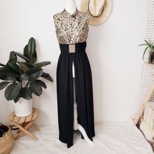 Vintage 1960's 1970's style embroidered maxi dress